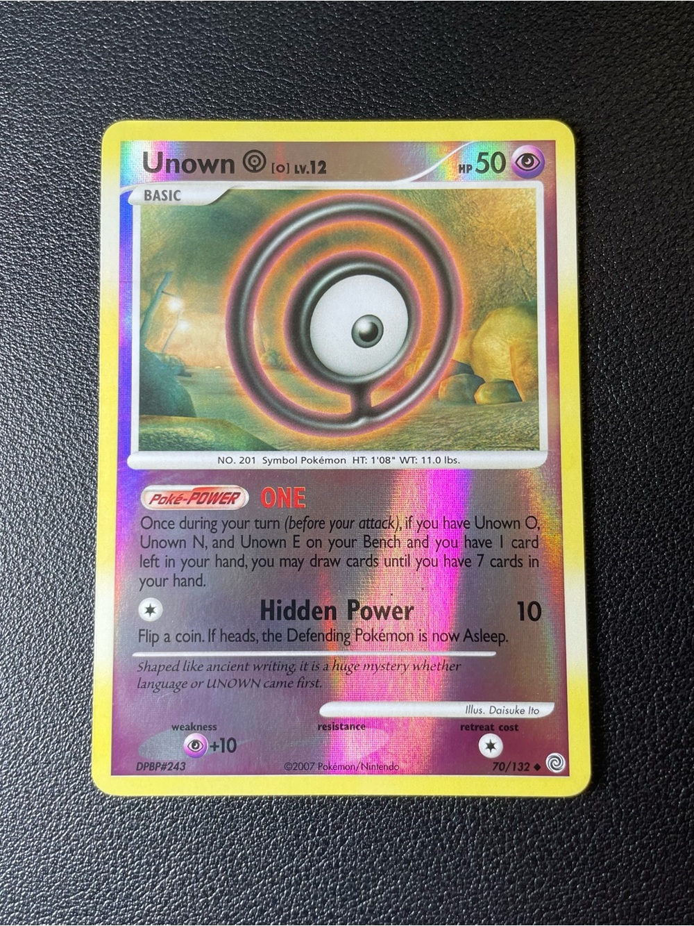 Unown O #70/Reverse Holo/Pokemon Secret Wonders